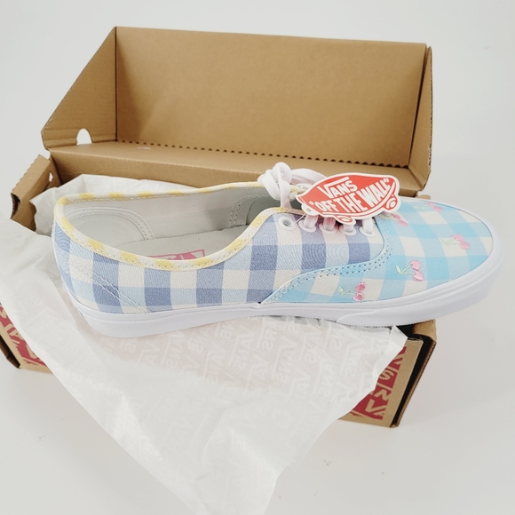Vans GINGHAM BLOCK AUTHENTIC Off the Wall Floral canvas Women Sz 8.5  & Size 10 - Picture 2 of 4